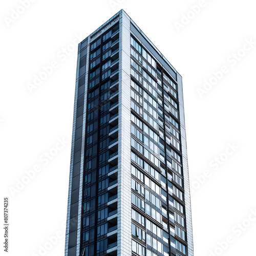 Modern skyscraper isolated on white created with Generative AI