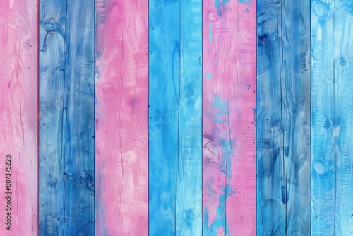 Vibrant close up of a colorful painted wooden wall, suitable for backgrounds and textures