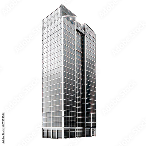 Modern skyscraper isolated on white created with Generative AI