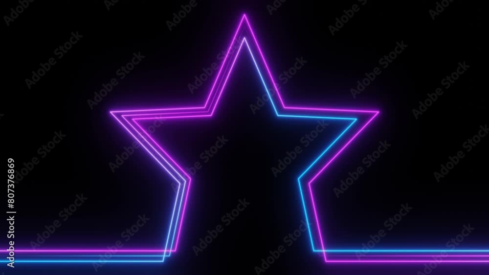 Purple neon star frame loop animation background Purple neon star frame loop animation background