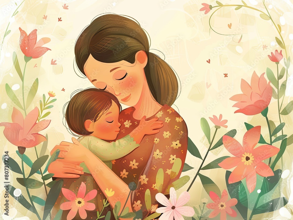 Celebrating Mother's Love: Heartfelt Illustration for Mother's Day Celebrating Mother's Love: Heartfelt Illustration for Mother's Day