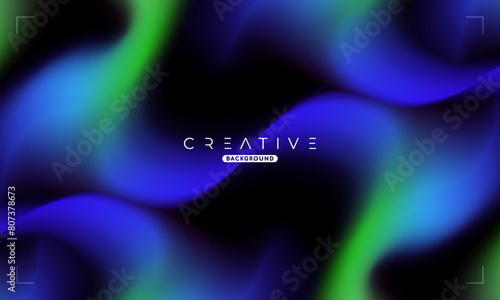Abstract liquid gradient Background. Green and Blue Fluid Color Gradient. Design Template For ads, Banner, Poster, Cover, Web, Brochure, Wallpaper, and flyer. Vector.