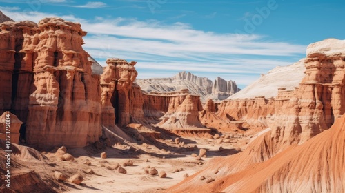 Amazing view of rocks in the desert in summer .AI generated image