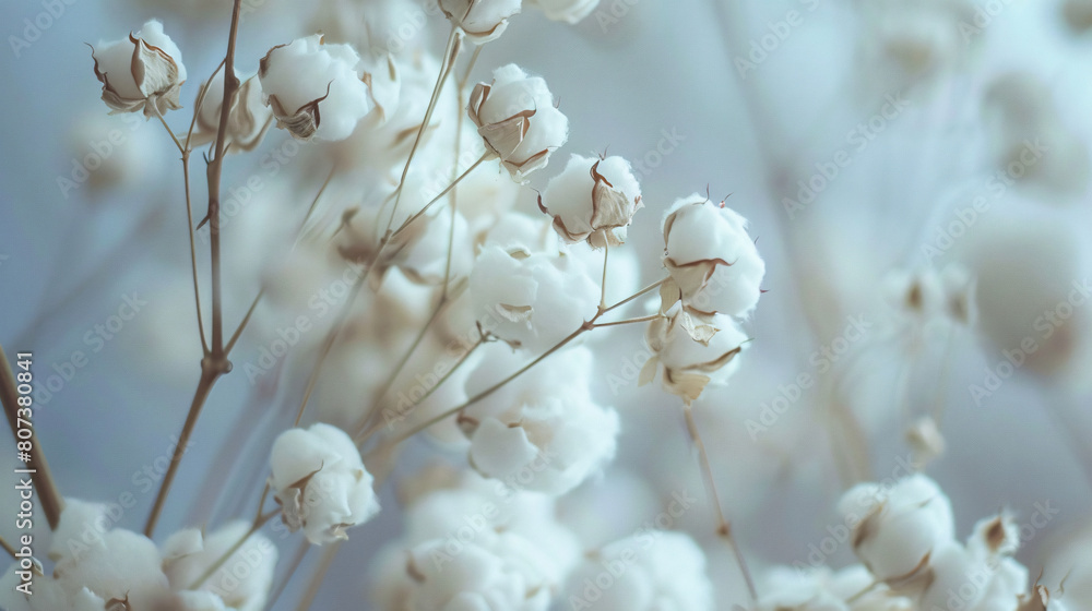 Close Up of a Bunch of Cotton Flowers