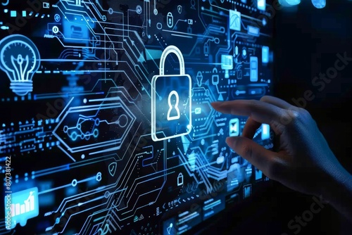 Online security measures enforce security protocols, using encryption to manage threats and ensure secure connections across digital platforms. photo