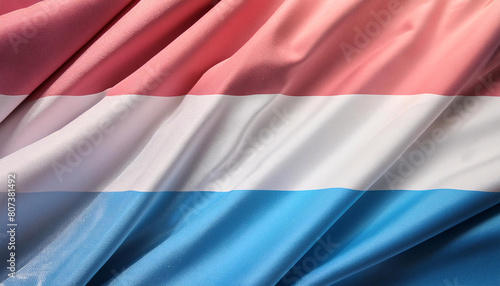 Realistic Artistic Representation of Luxembourg waving flag
