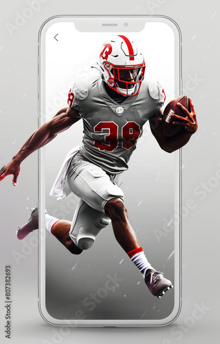 Dynamic Football Player Action Shot on Mobile Display: A Blend of Sports and Technology