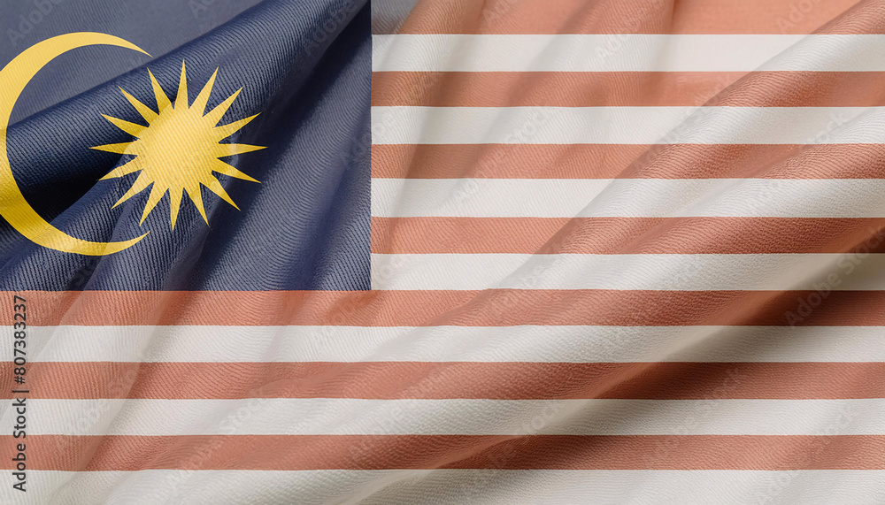Fototapeta premium Realistic Artistic Representation of Malaysia waving flag