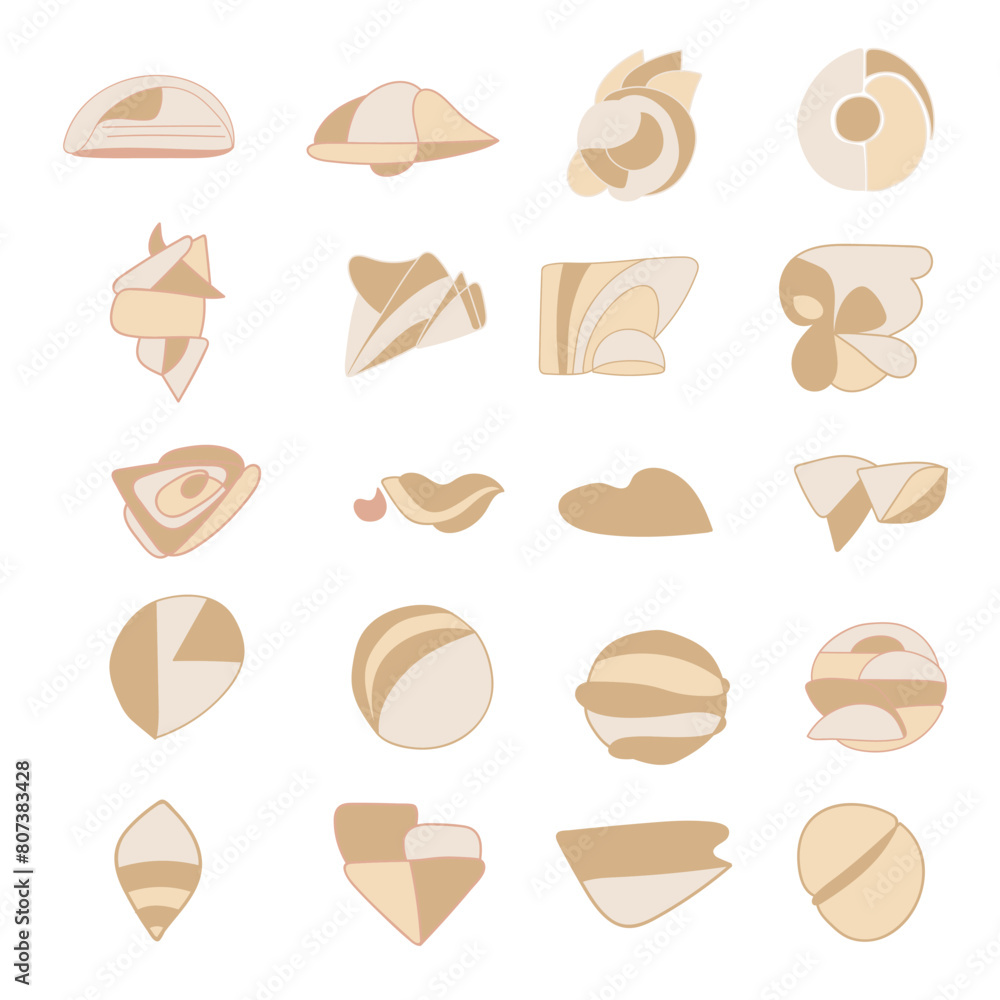 Set of abstract design elements. Hand-drawn shapes and doodles. Vector collection.