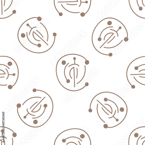 Seamless pattern with abstract shapes. Decorative trendy background in minimalist style. Vector Illustration.