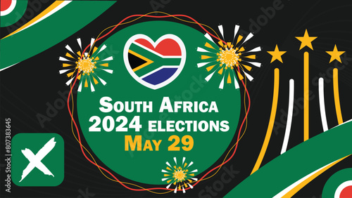 South Africa 2024 elections vector banner design.