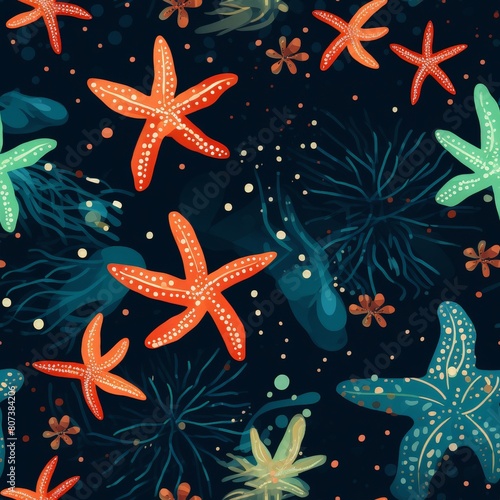 Pattern with Majestic Starfishes