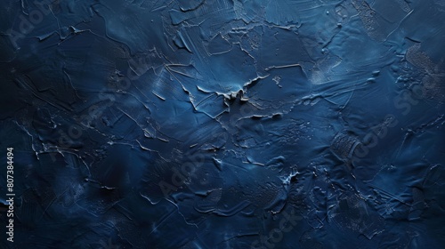 Textured blue paint abstract art background