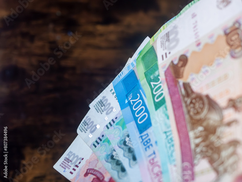 Fotografie Vibrant Collection of Russian Currency Notes