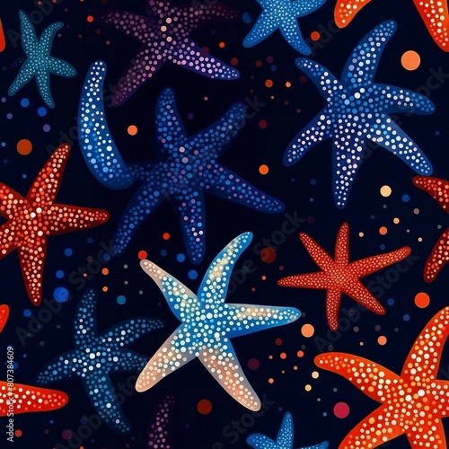 Pattern with Elegant Starfishes