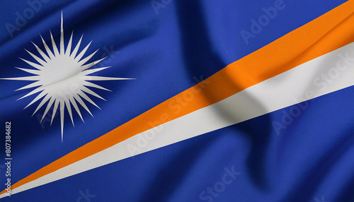 Realistic Artistic Representation of Marshall Islands waving flag