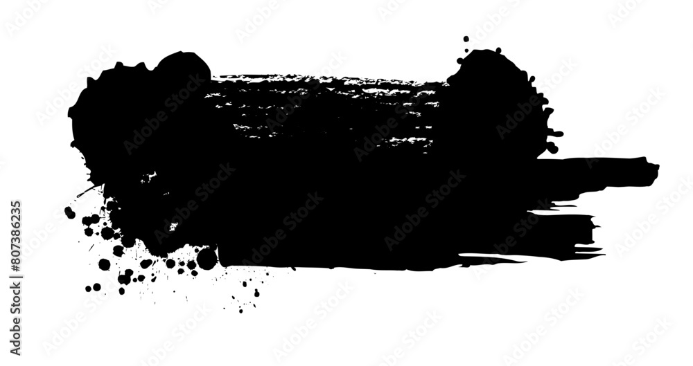 Abstract black blot object. hand drawing. Not AI. Vector illustration