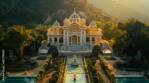 Sunset Over the Eclectic Monserrate Villa and Gardens photo