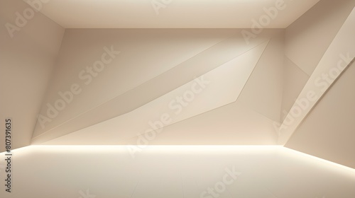 Empty beige Studio Background with beautiful Lighting. Modern Space for Product Presentation