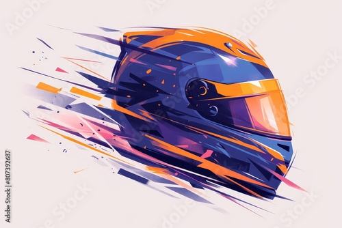 Racing helmet with abstract background