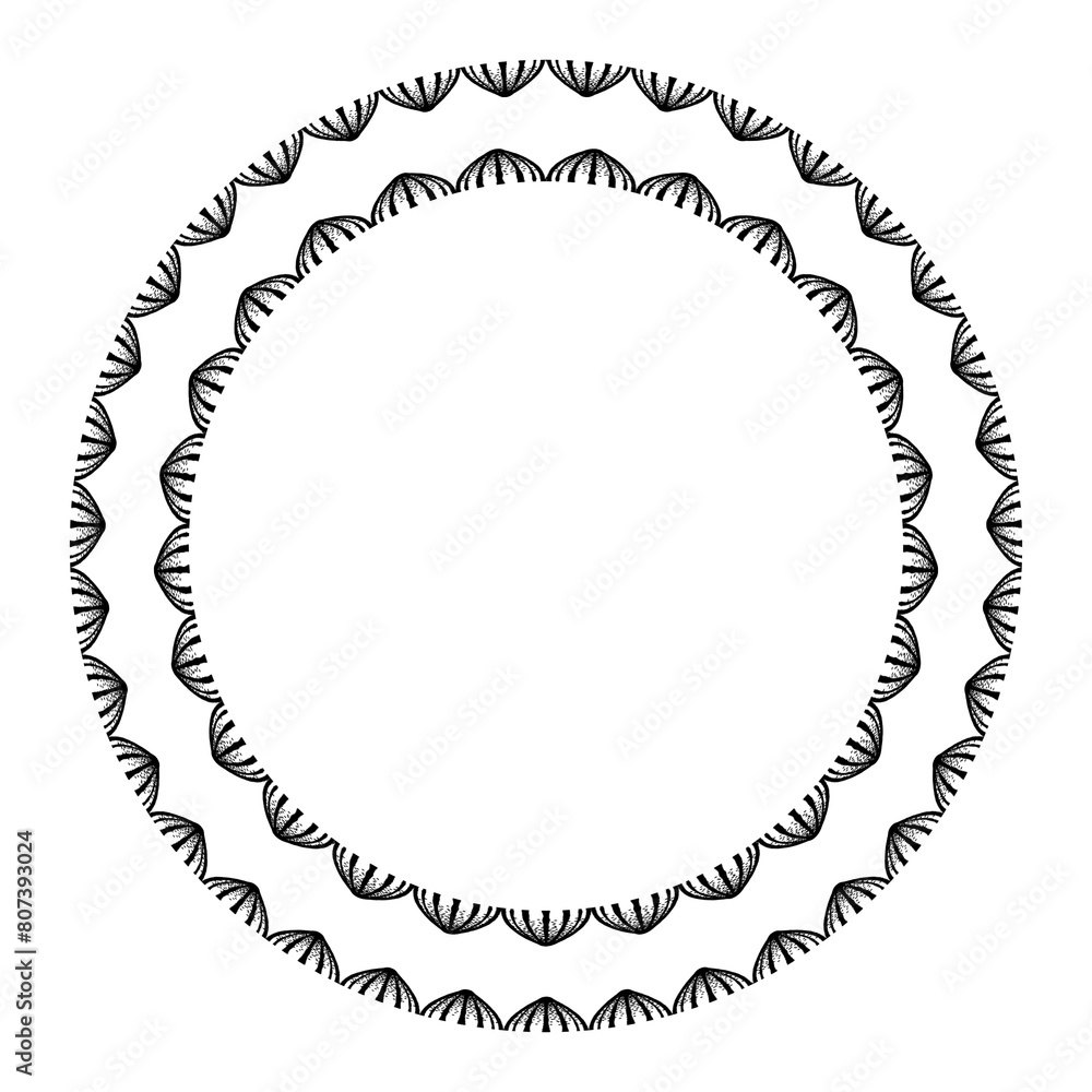 black and white circular frame or border black and white circular frame or border