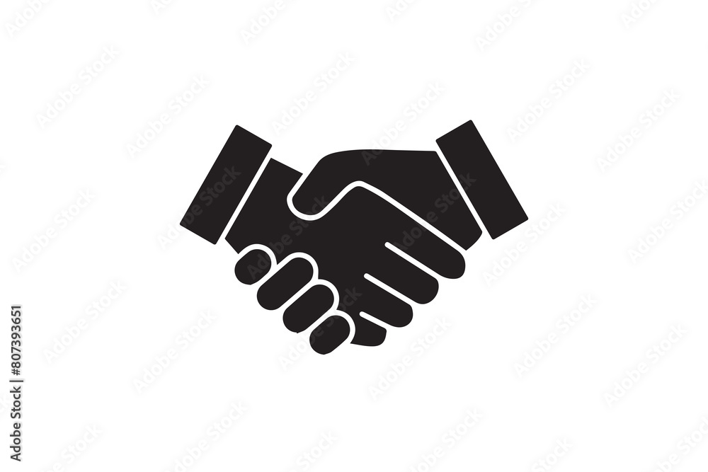 Handshake icon as a concept of friendship and trust or the business partnership contractuality Handshake icon as a concept of friendship and trust or the business partnership contractuality