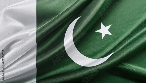 Realistic Artistic Representation of Pakistan waving flag