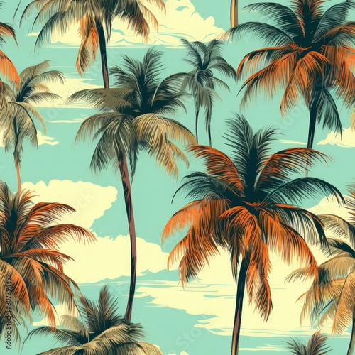Vintage Palm Tree Seamless Design