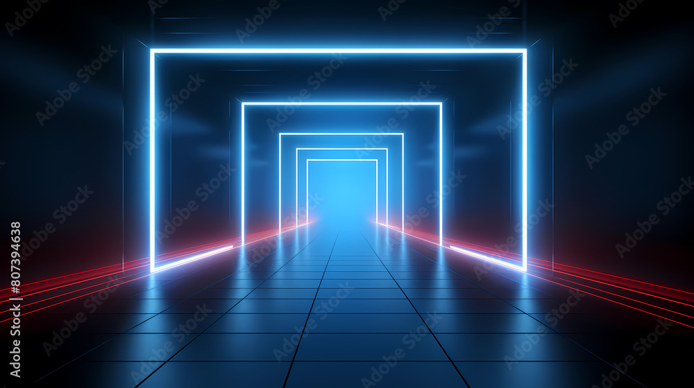 Abstract neon background with blue and red glowing lines Abstract neon background with blue and red glowing lines