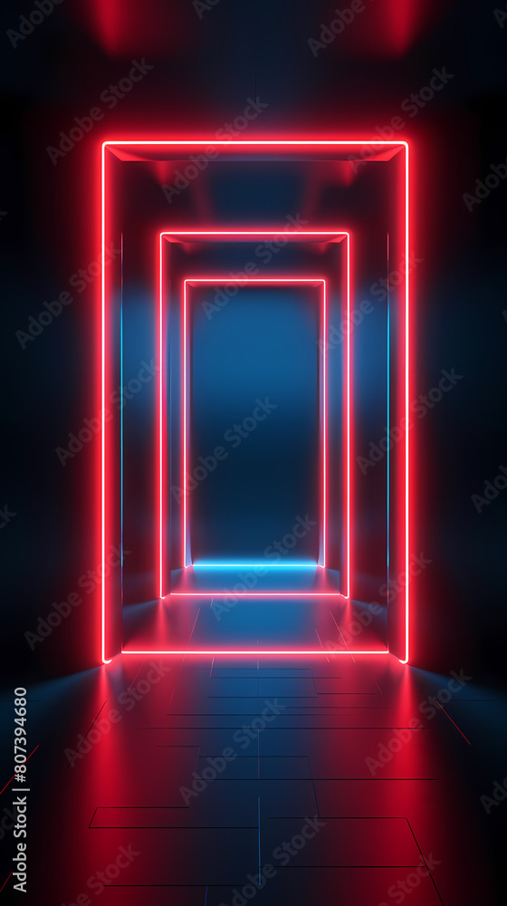 Abstract neon background with blue and red glowing lines Abstract neon background with blue and red glowing lines