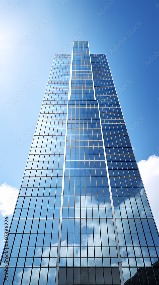 Fototapeta premium Glass skyscrapers reflect the sky