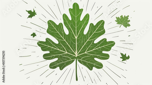 A Giant Hogweed leaf surrounded by lines symbolizing the danger and toxicity of the plant