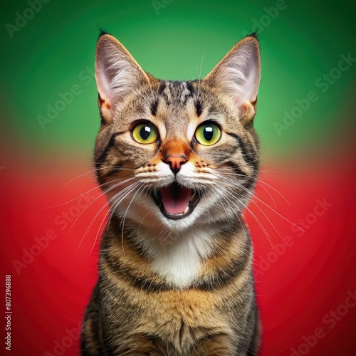 portrait of a cat on a beautiful background. generative AI 