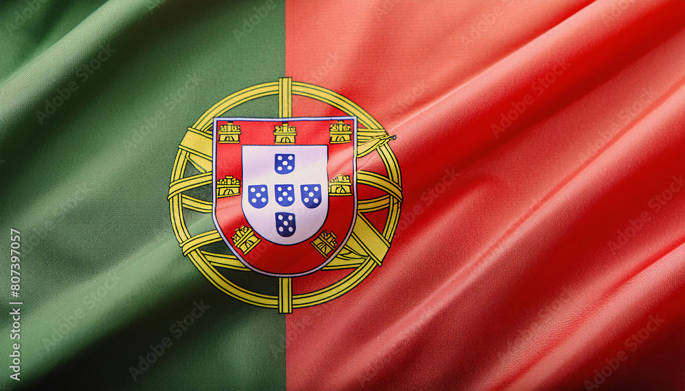 Realistic Artistic Representation of Portugal waving flag