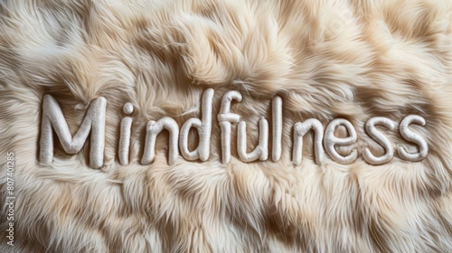 Beige Fur Mindfulness concept art poster.