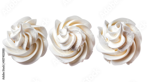 Set of whipped creams in different colors
