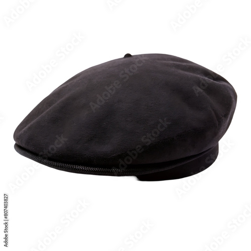 Black French cap beret side view