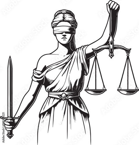 Themis with Sword and Scales Guardian of Equity Lady Justice