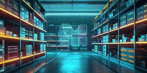 Illuminate the Warehouse of Tomorrow 🌌 | Futuristic Lighting Effects Stock Visual