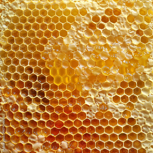 honeycomb with cells filled with honey