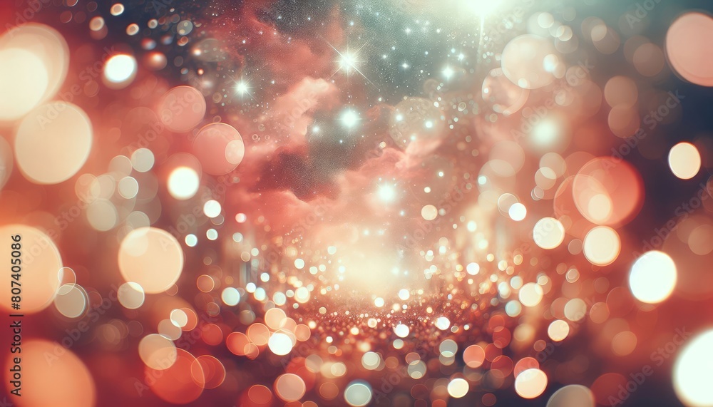 Festive gentle fantasy background of magical bokeh, spots, flares, glitter in pastel halftones of pink, beige, imitation of dreams, children's photo wallpaper, background for congratulations, relaxati Festive gentle fantasy background of magical bokeh, spots, flares, glitter in pastel halftones of pink, beige, imitation of dreams, children's photo wallpaper, background for congratulations, relaxati