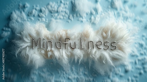 White Fur Mindfulness concept art poster.