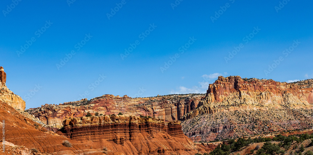 Fototapeta premium Beautiful sandstone formations at Capitol Reef National Park.