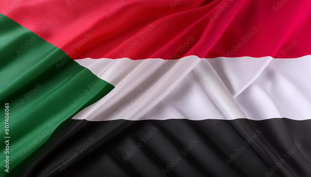 Realistic Artistic Representation of Sudan waving flag Realistic Artistic Representation of Sudan waving flag