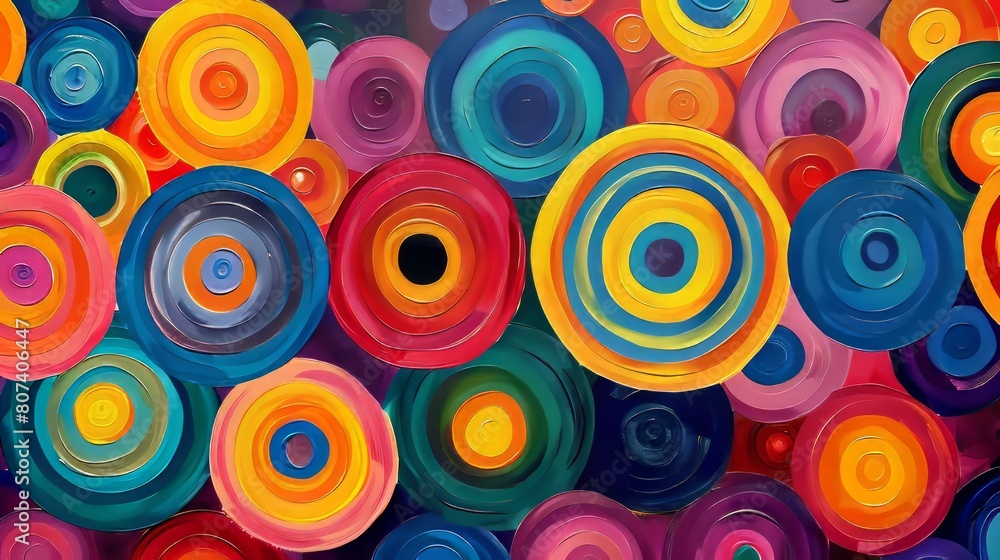 circle on canvas Each shade blends perfectly with the next. This creates a perfect blend of tones that dance and intertwine into a kaleidoscope of brilliance. Radiant with energy and vitality