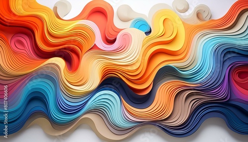 An abstract sculpture made from paper mache, featuring swirling forms and bold, expressive