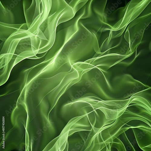 Wallpaper Mural Lime Pulsating Energy Fields: Computer-Generated Abstract Dynamics Torontodigital.ca