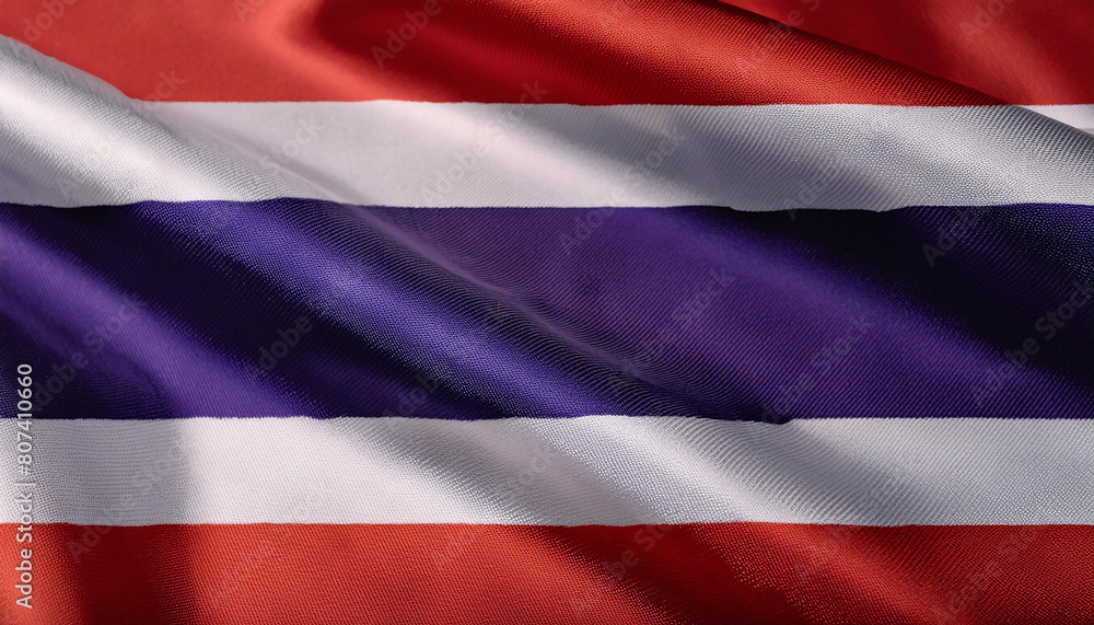 Naklejka premium Realistic Artistic Representation of Thailand waving flag