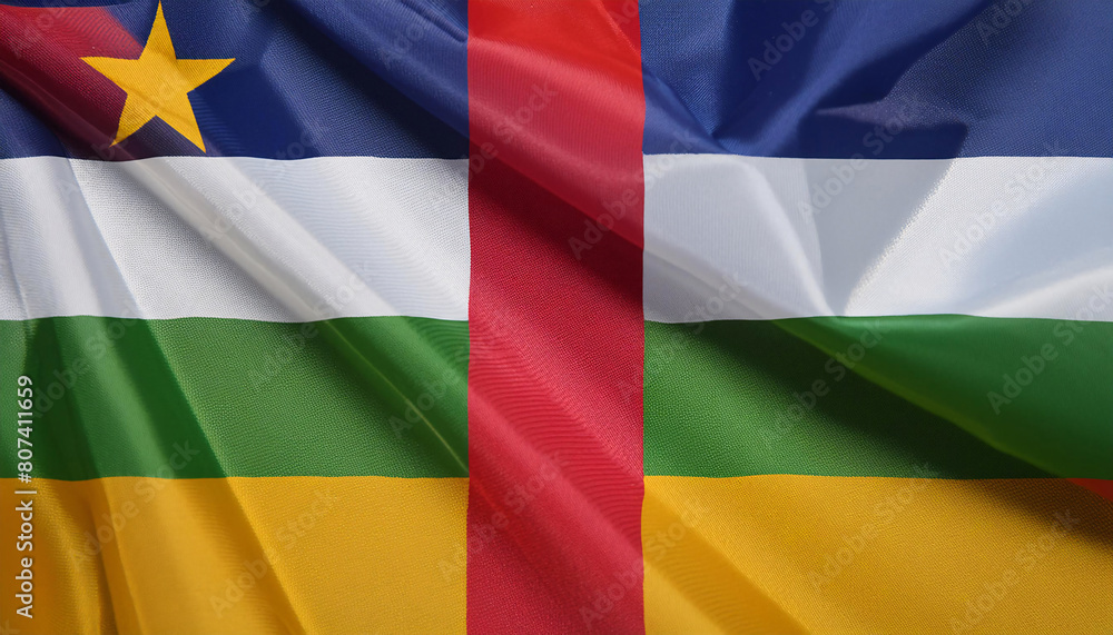 Obraz premium Realistic Artistic Representation of The Central African Republic waving flag