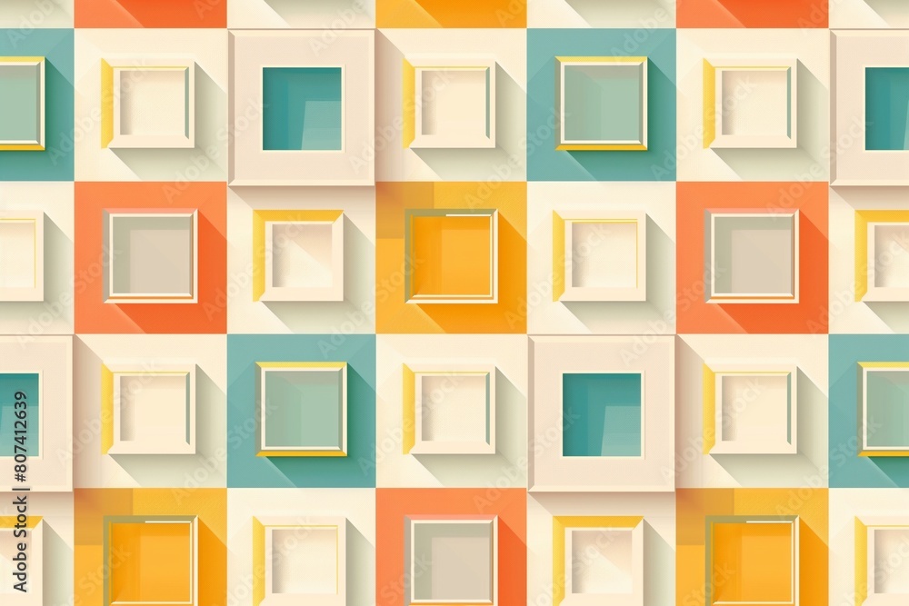 Seamless background pattern with squares and shadows, eps10 vector Seamless background pattern with squares and shadows, eps10 vector